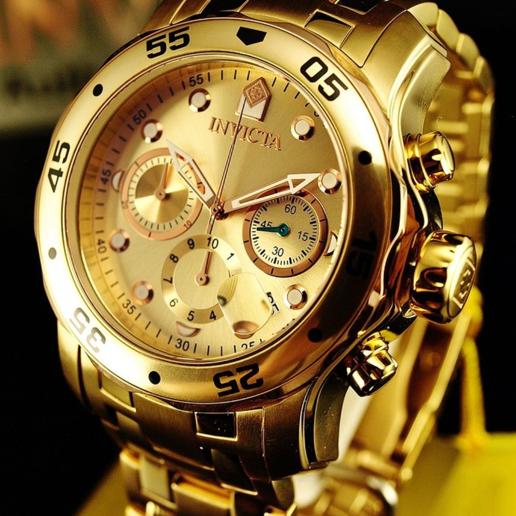 Sale18k Gold Ip Chrono Champagne Dial Watch